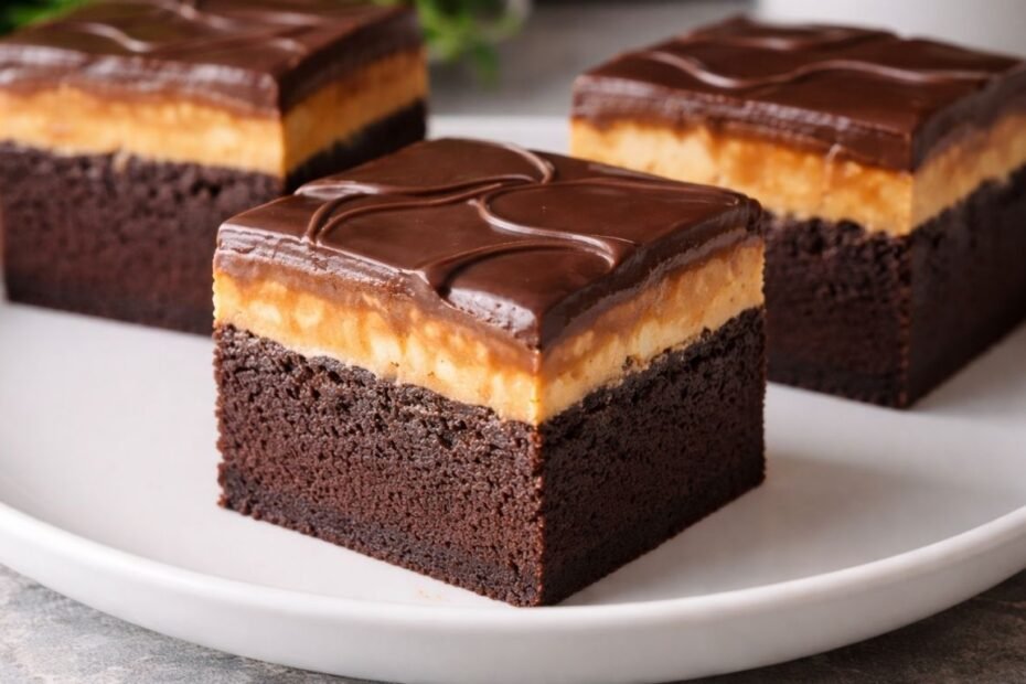 Čokoladni brownie kolač sa kikiriki kremom